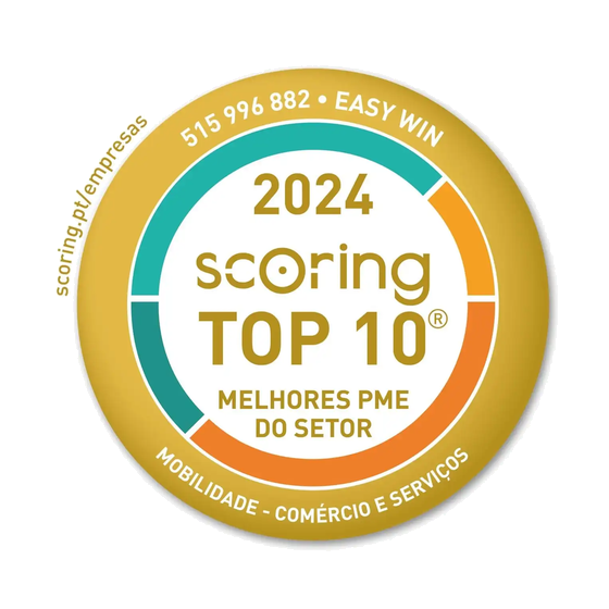 Selo Scoring TOP 10 de 2024 — Melhores PME do Setor, categoria Mobilidade, Comércio e Serviços